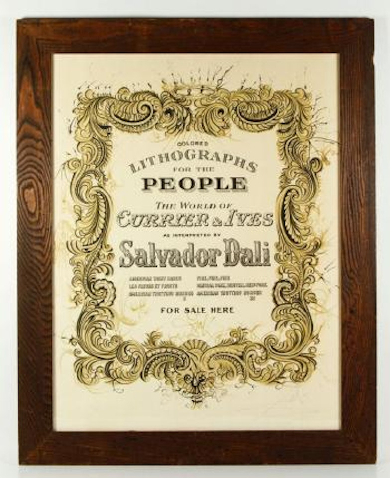 The World of Currier and Ives Folio Title Page by Salvador Dali