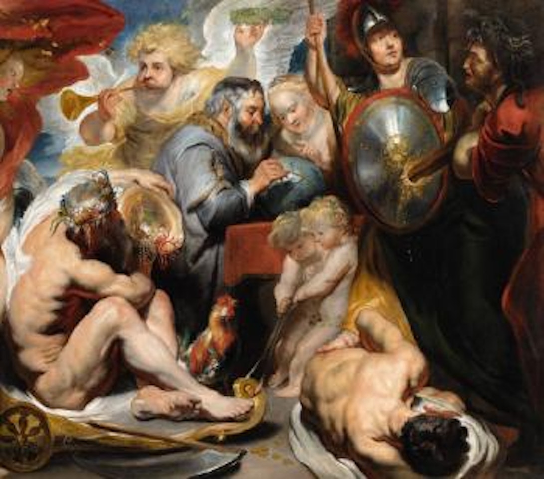 Allegorie der Wissenschaft: Minerva und Chronos schützen die Wissenschaft vor Neid und Unwissenheit by Jacob Jordaens