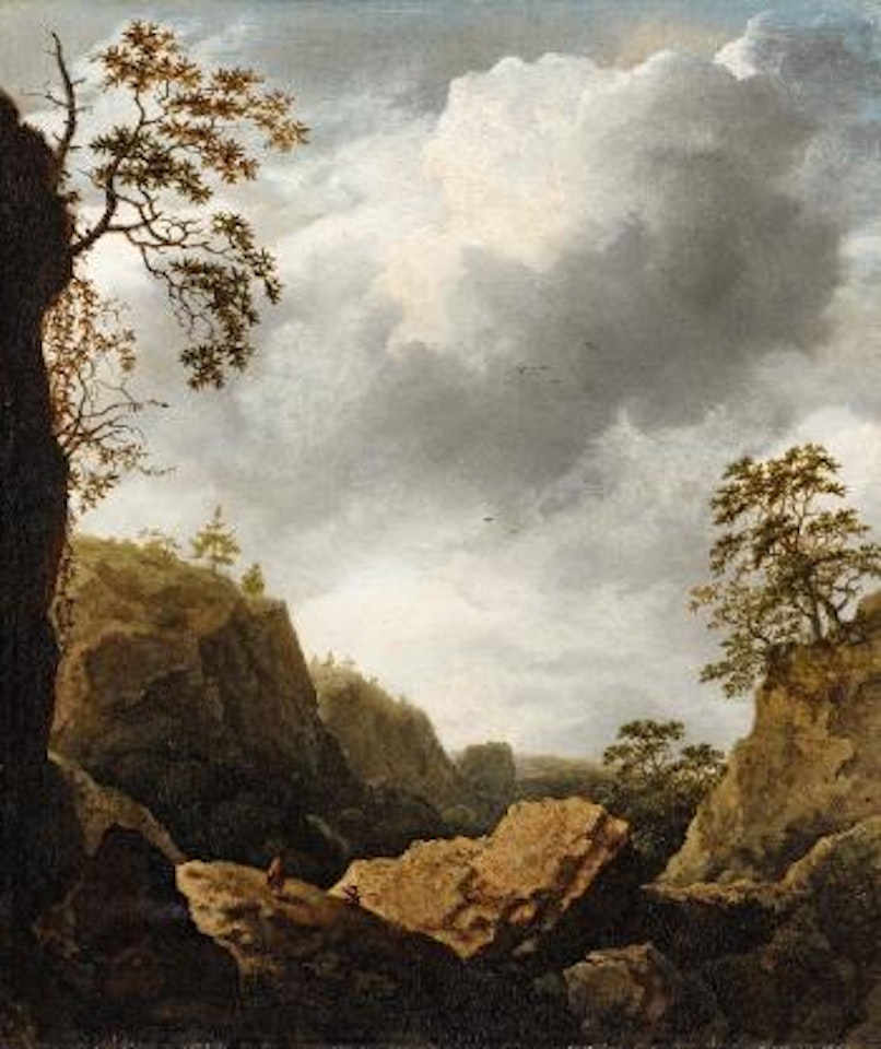 Gebirgslandschaft mit Reisenden by Allart van Everdingen