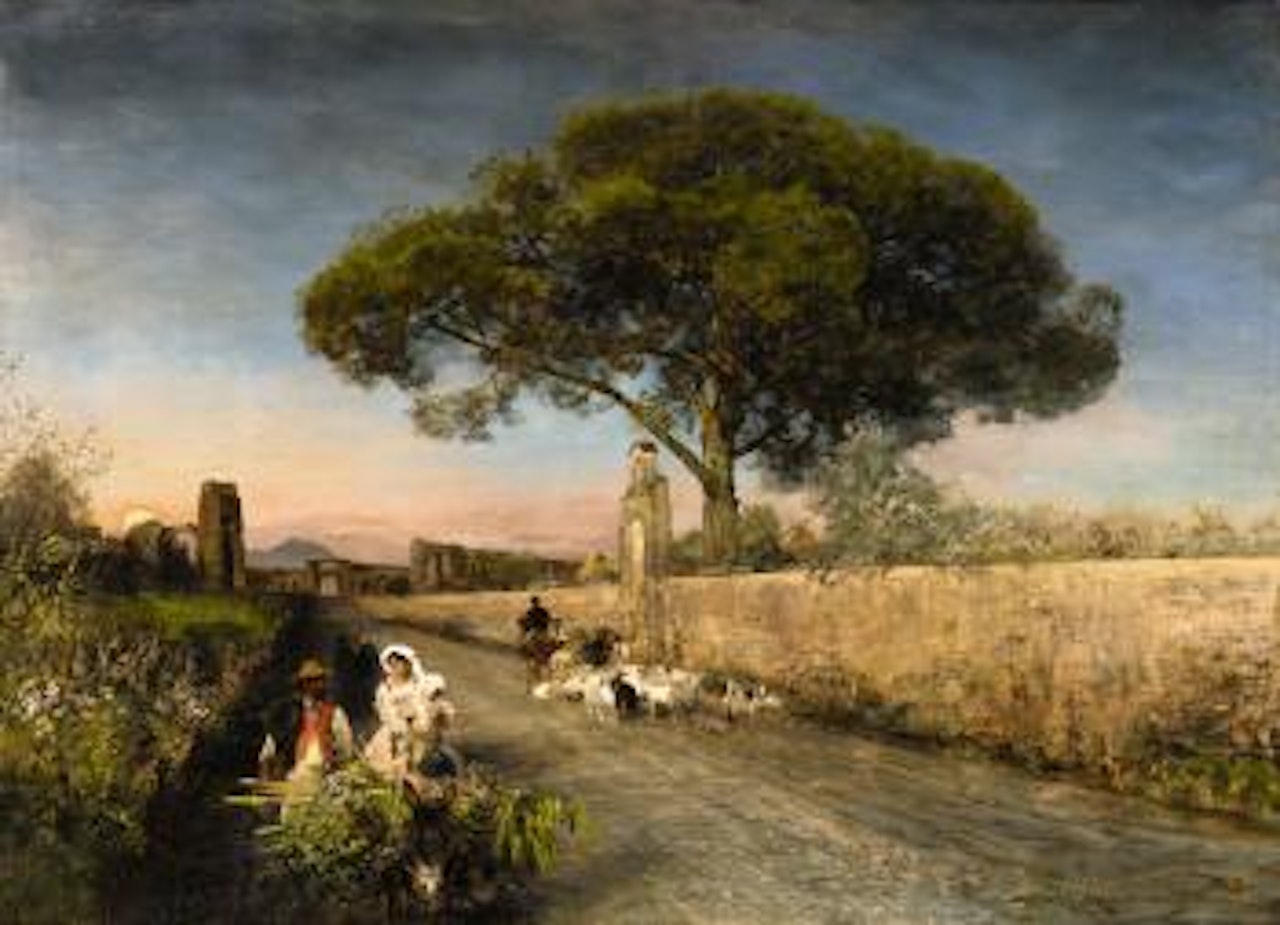 Sonnenuntergang in der Campagna by Oswald Achenbach