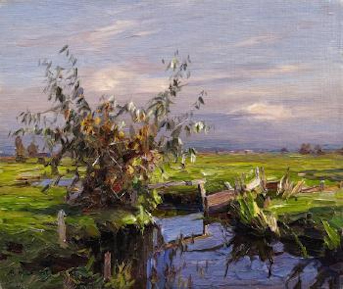 Landschaft mit Wehr by Alexander Koester