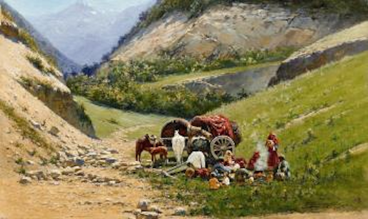 Rast einer turkmenischen Familie by Richard Karlovich Zommer