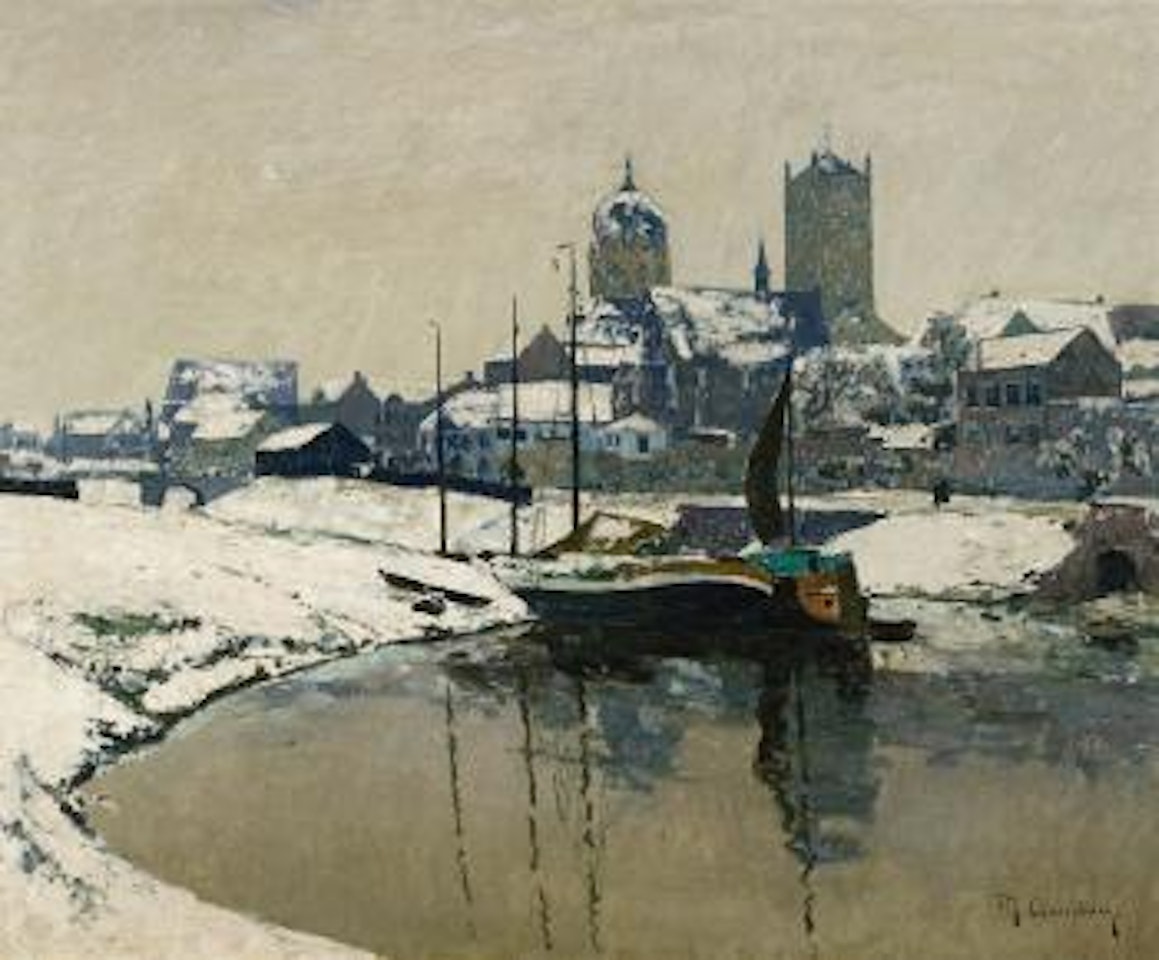 Winterliche Ansicht von Neuss by Max Clarenbach
