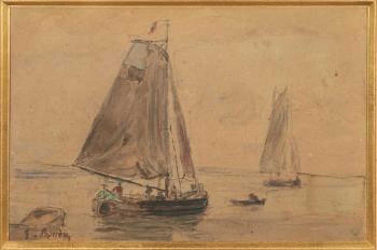 Bateaux sur l’eau en Normandie by Eugène Boudin