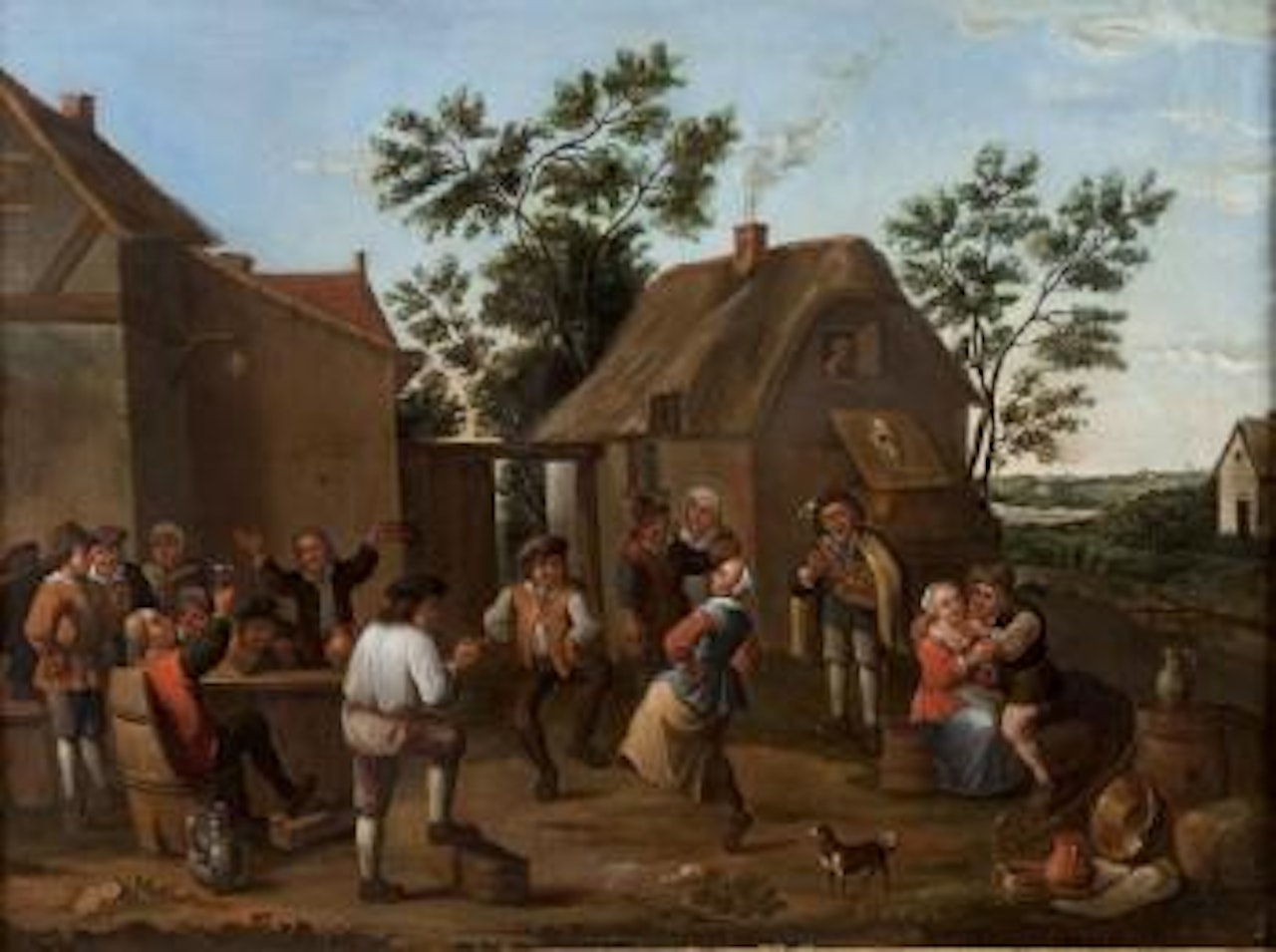 Scène villageoise by Flemish School