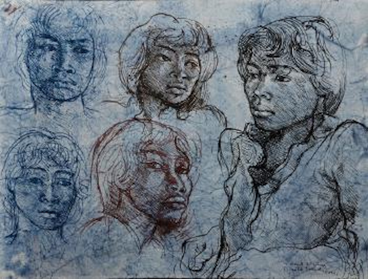 Head studies by Donald Stuart Leslie Friend
