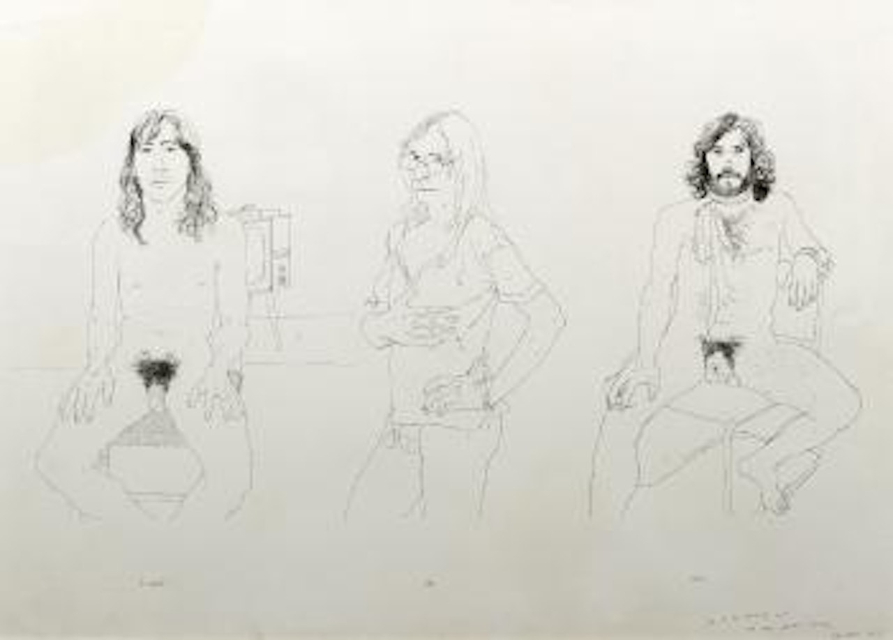 For the Oz Obscenity Fund (Richard Jim and Felix) by David Hockney