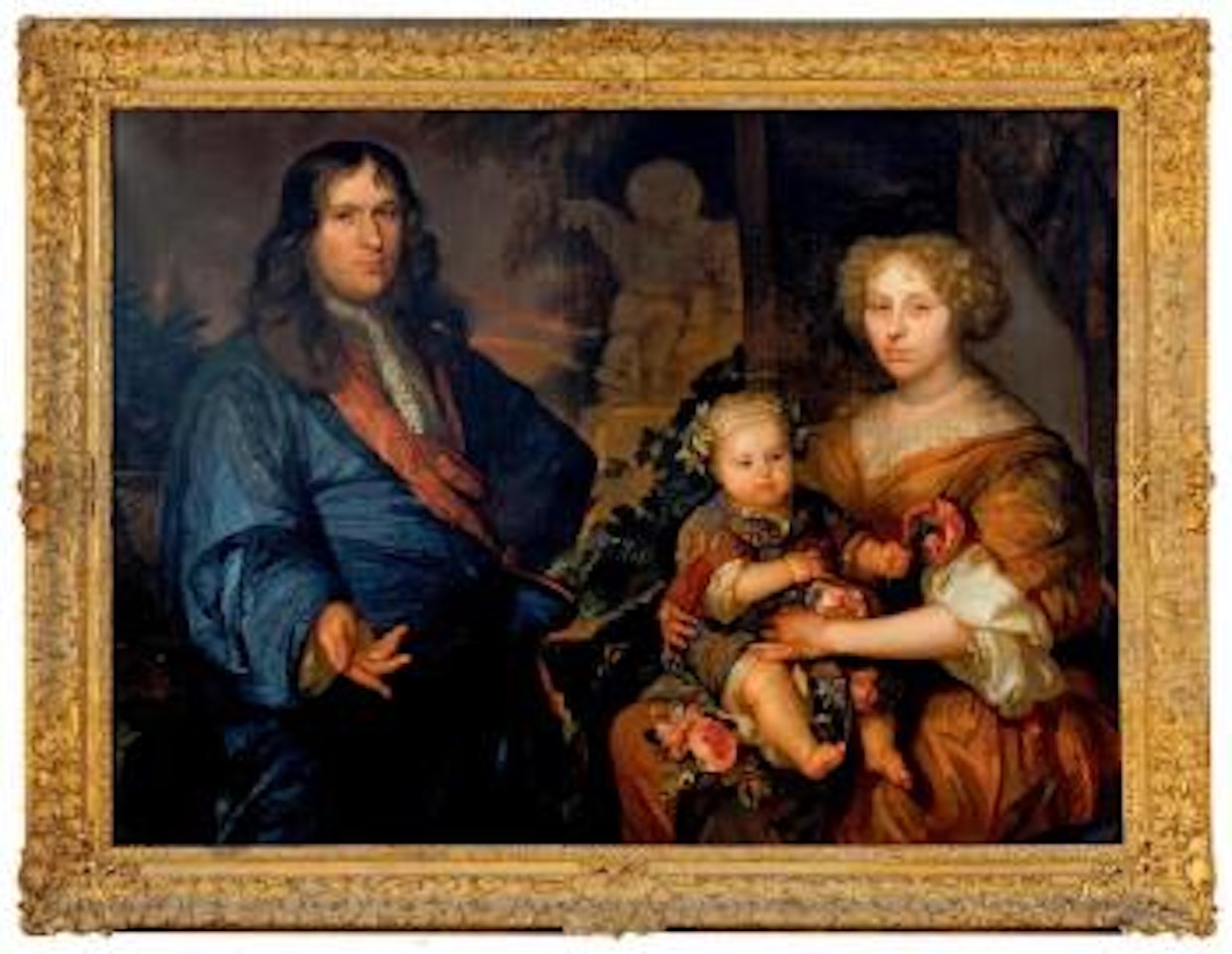 Portrait de famille dans un paysage by Abraham van den Tempel