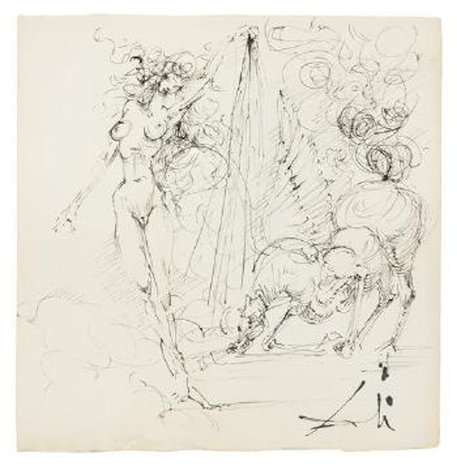 Pegase (Nude with Winged Horse) by Salvador Dali