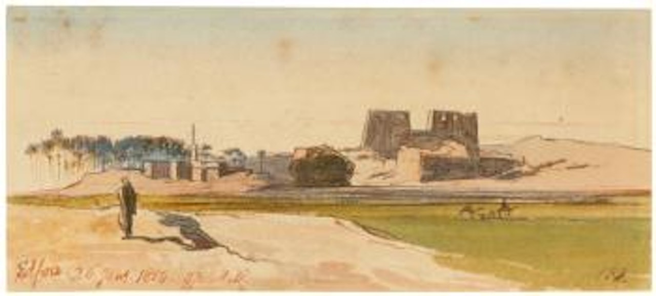 View Of Edfu, Egypt by Edward Lear