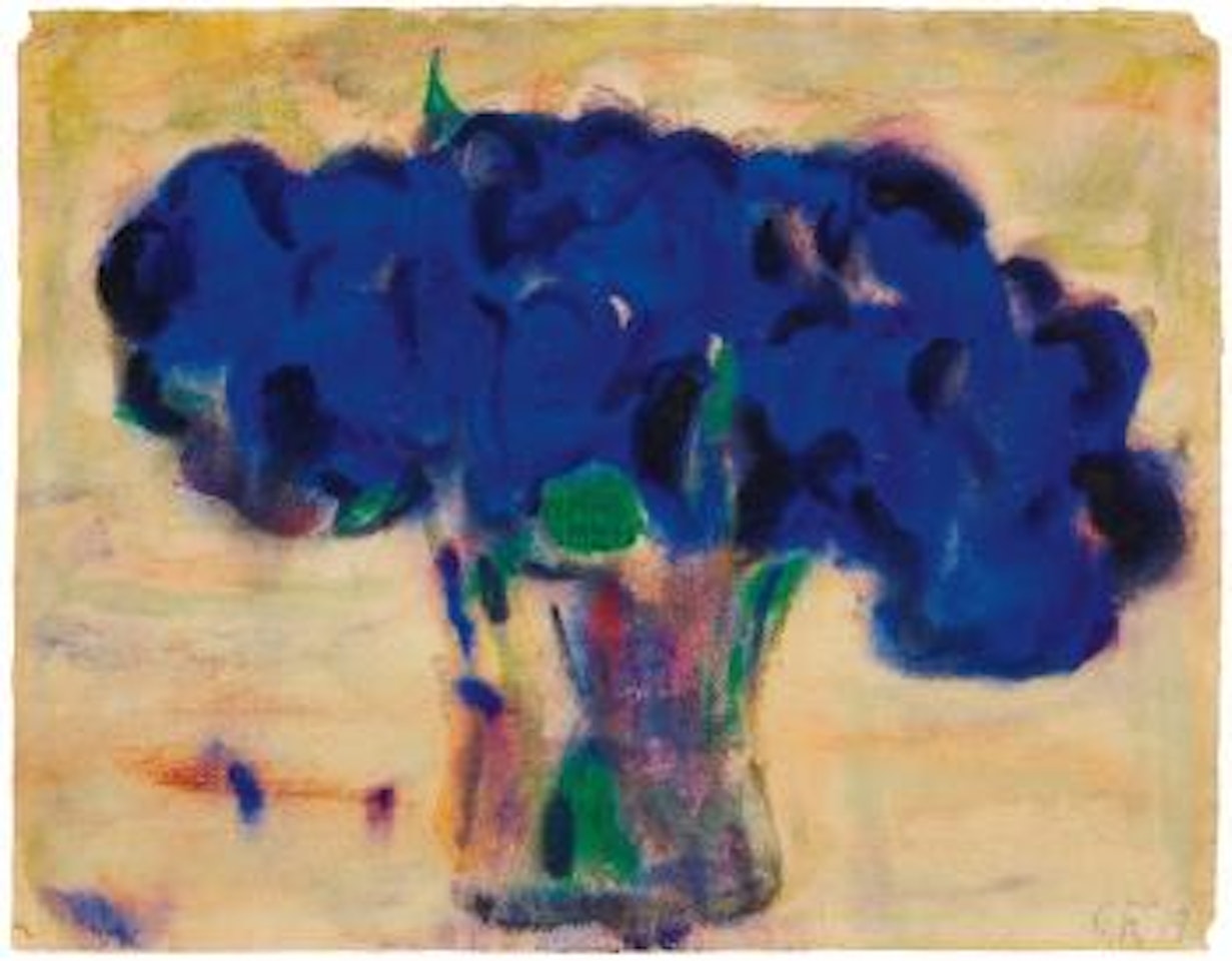 Topf mit blauer Blume by Christian Rohlfs