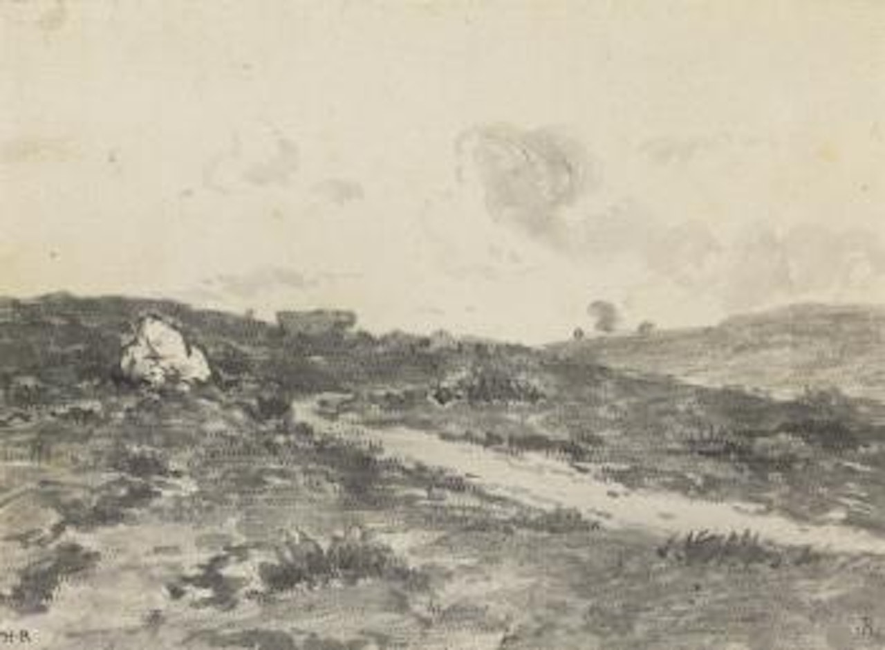 A Road In A Plain, At Fontainebleau by Théodore Rousseau