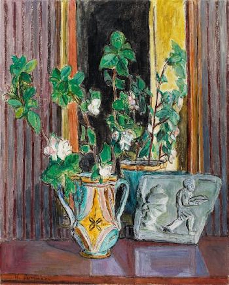 Stillleben mit Relief by Hans Purrmann