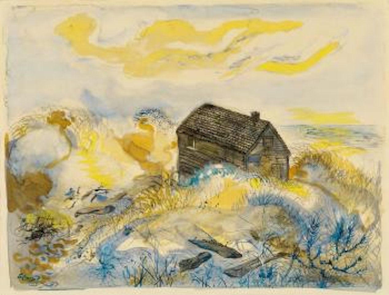 The Abandoned House, Cape Cod (Dünenlandschaft) by George Grosz