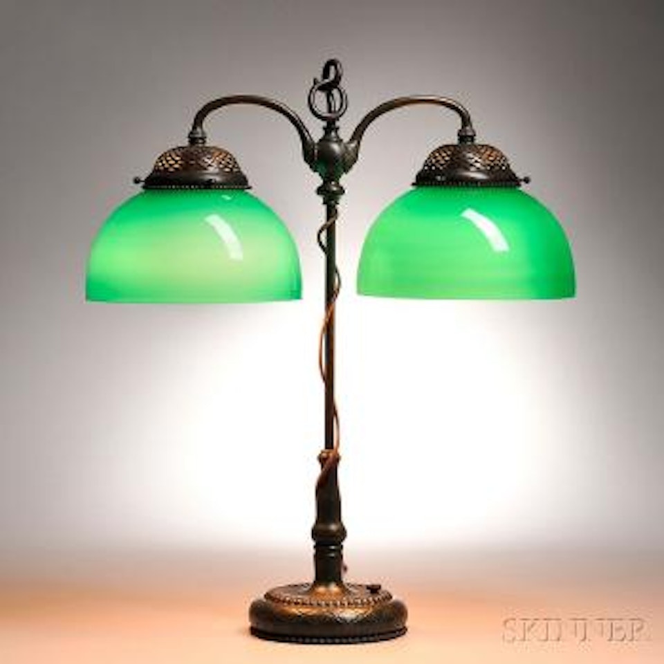 Double Student Lamp Base by Tiffany Studios