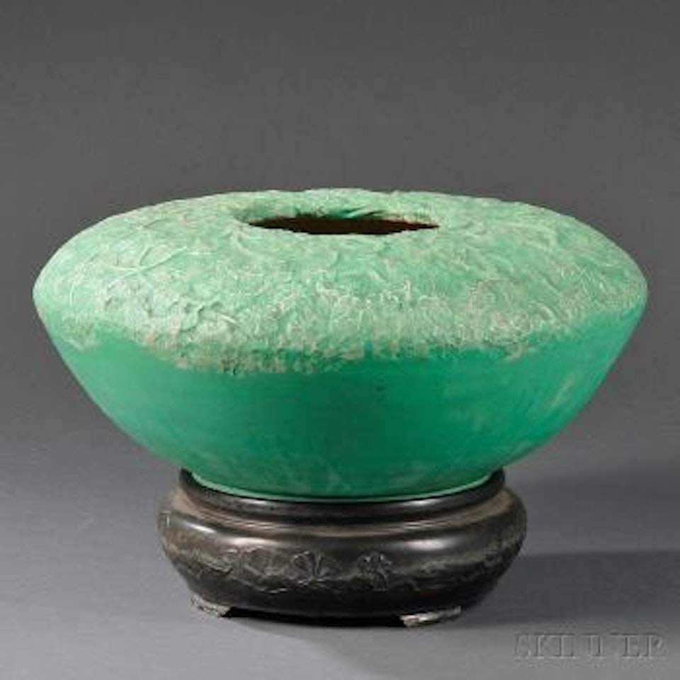 Large Pottery Vase and Base by Tiffany Studios