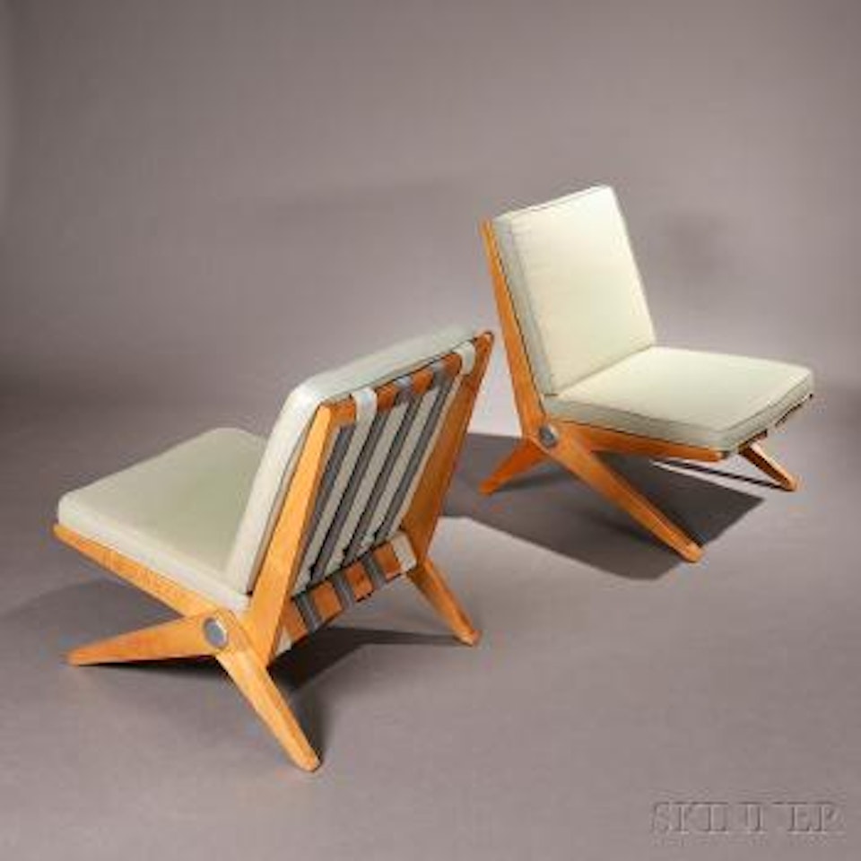 Scissor Chairs by Pierre Jeanneret