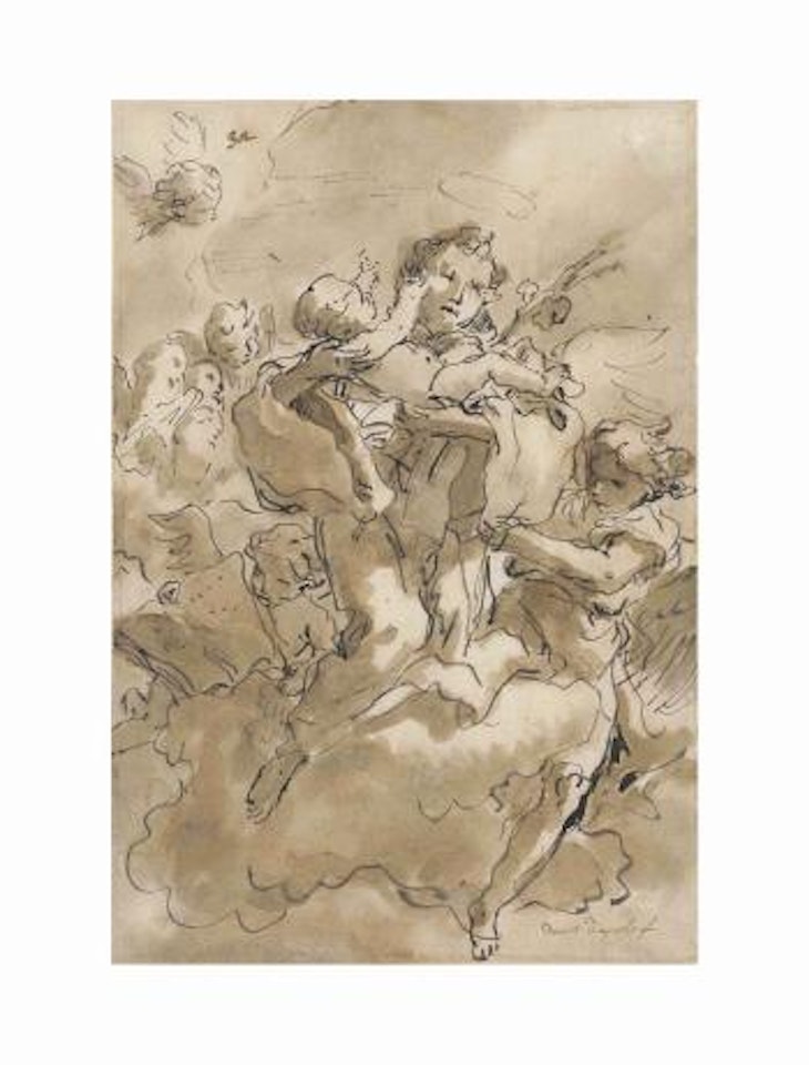 Saint Anthony of Padua holding the Christ Child, supported by Angels by Giovanni Domenico Tiepolo