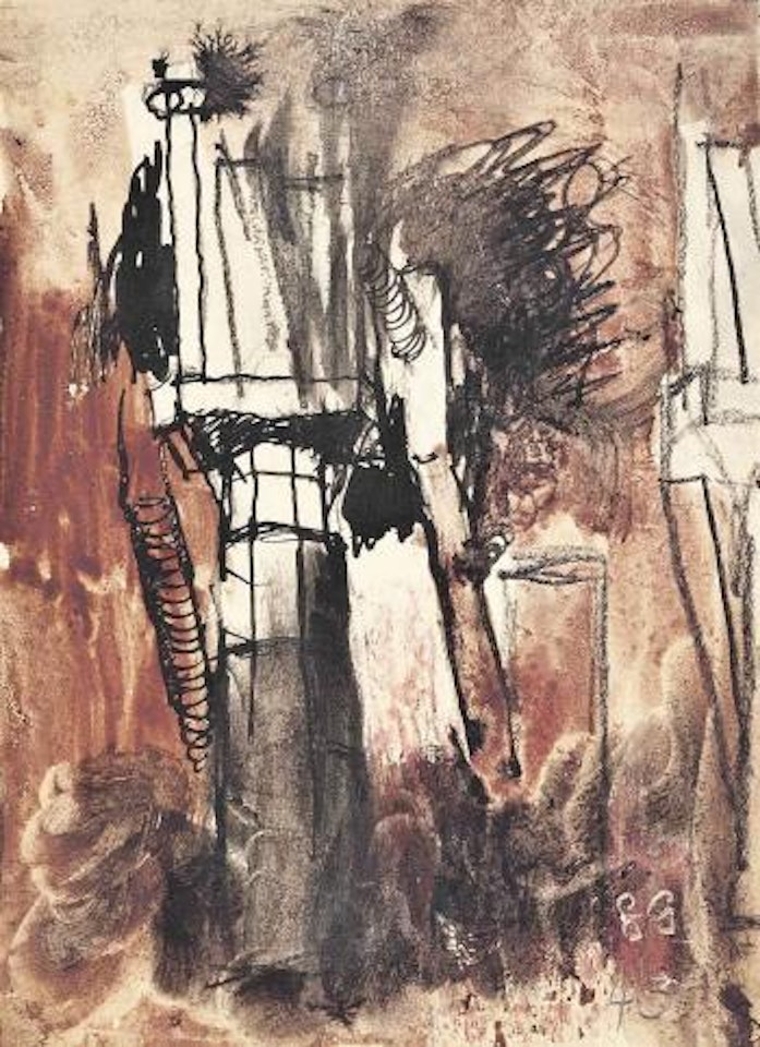 Steel Works, Cardiff, Blast Furnace Towers by Graham Sutherland
