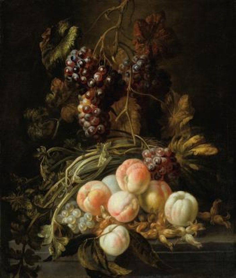 Still Life with Peaches and Grapes by French School