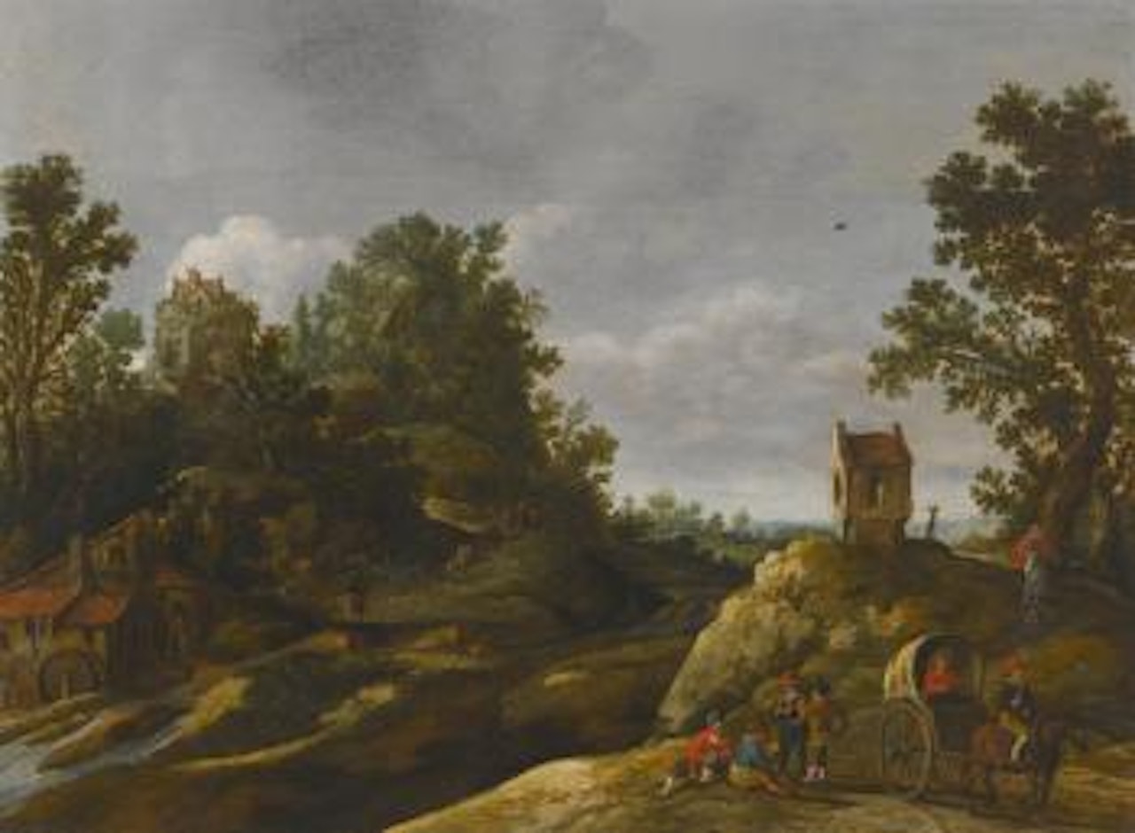Peasants resting by a Watermill by Jan van Goyen