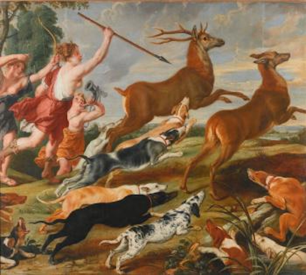 The Goddess Diana and her Nymphs hunting Deer by Peter Paul Rubens