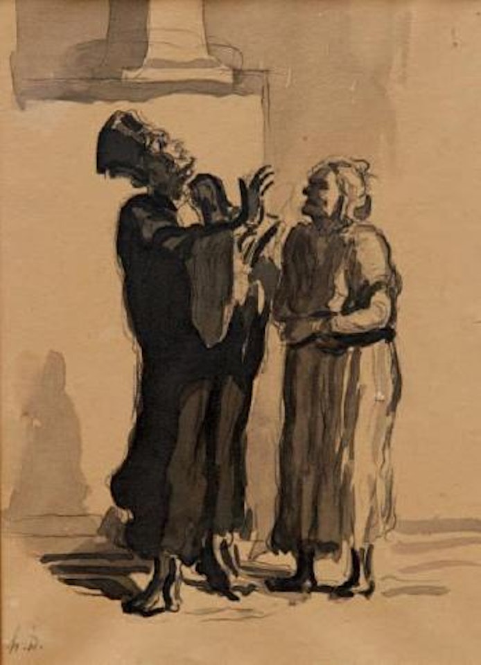 L'avocat et une femme by Honoré Daumier