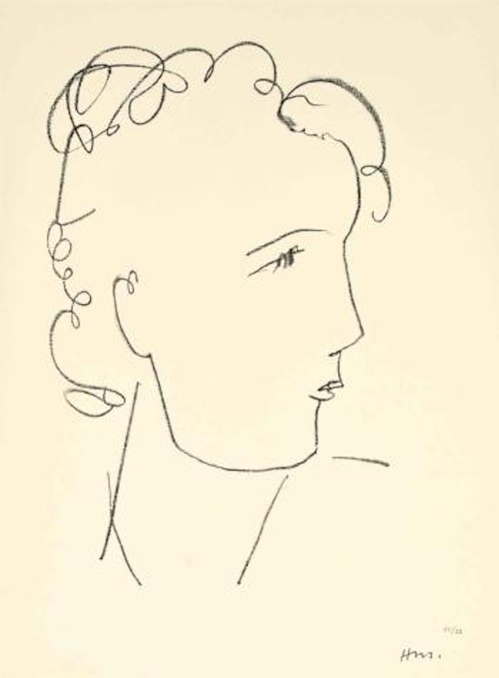 Jeune femme au foulard: one print by Henri Matisse