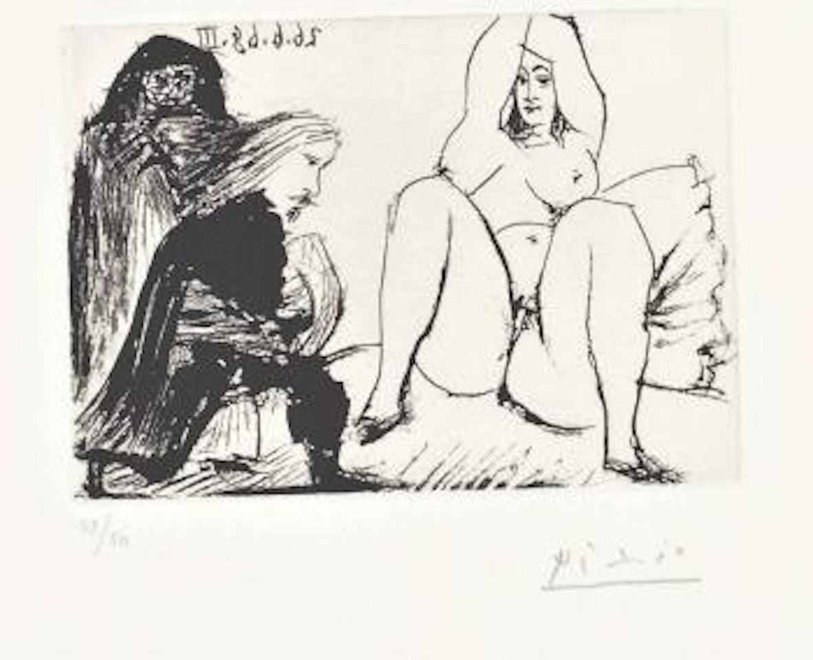 La CÃ©lestine, sa ProtÃ©gÃ©e, et un Jeune Gentilhomme, from La SÃ©rie 347 by Pablo Picasso