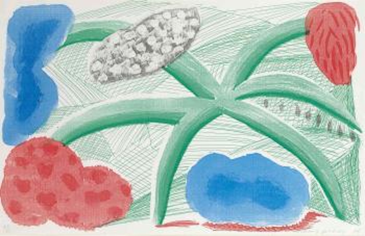 Landscape with a Plant, July 1986 by David Hockney