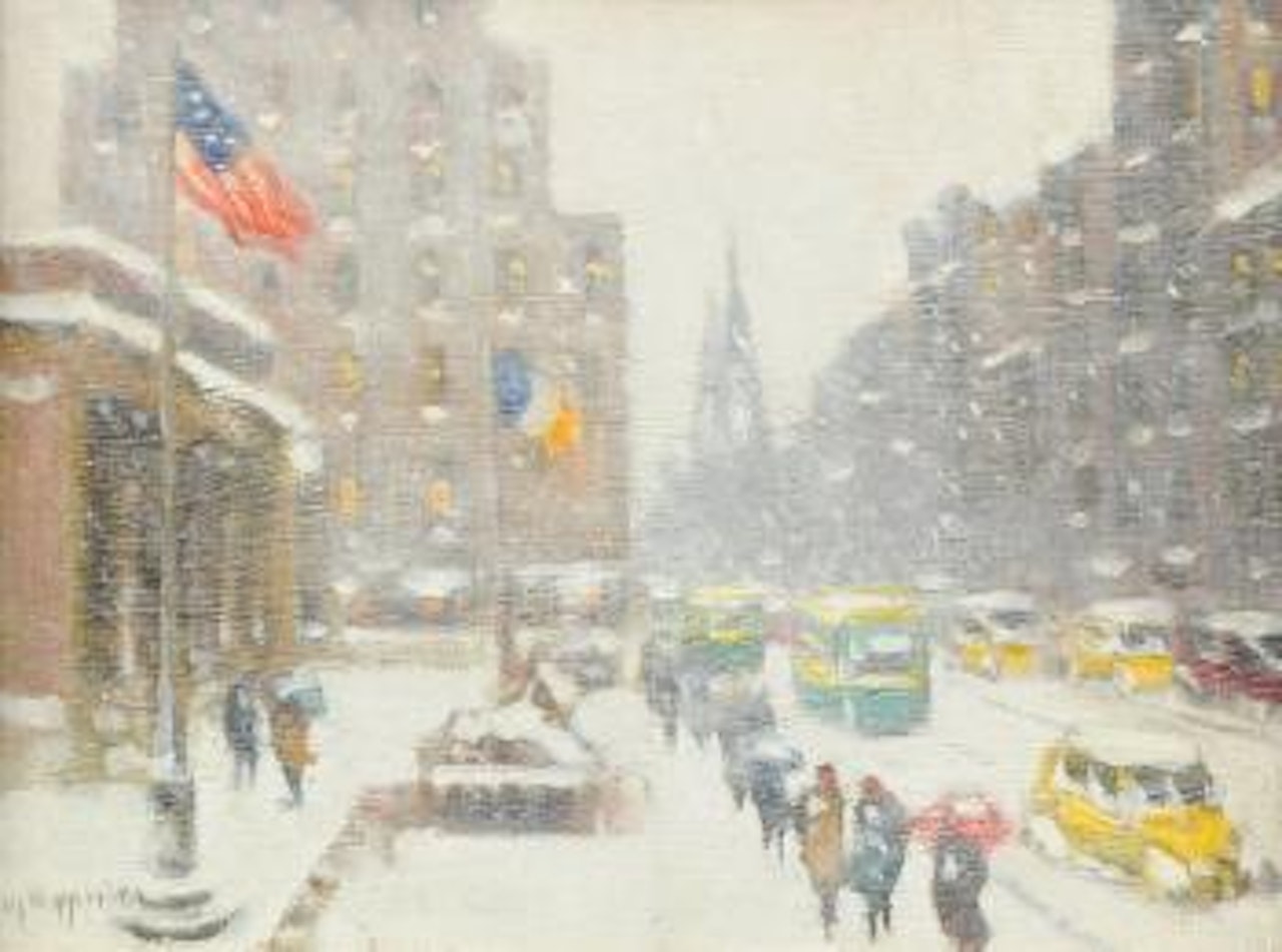 The library winter by Guy Carleton Wiggins
