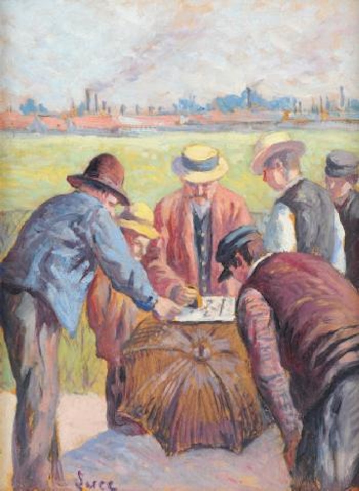 L'ancien champ de course de St Ouen le Petit, Beiting by Maximilien Luce