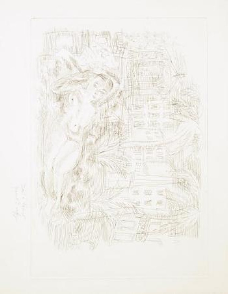 Nu couché aux palmiers avec fond de Côte d'Azur by Raoul Dufy