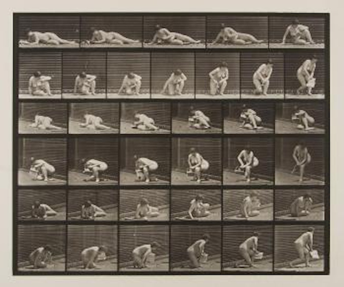 Arising from the ground with pamphlet in one hand, plate 270 by Eadweard Muybridge