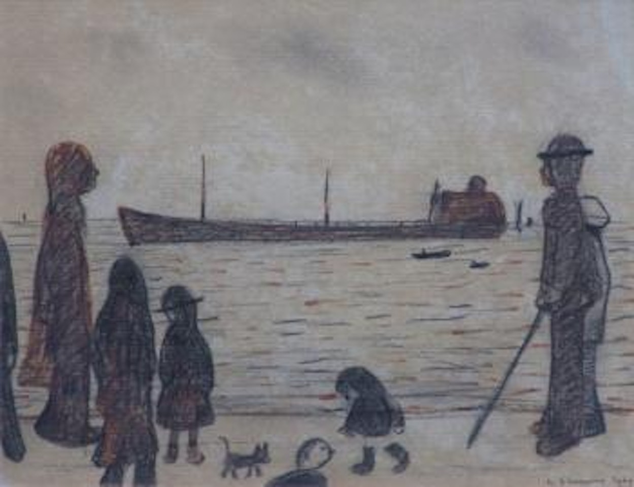 People on a Promenade by Laurence Stephen Lowry