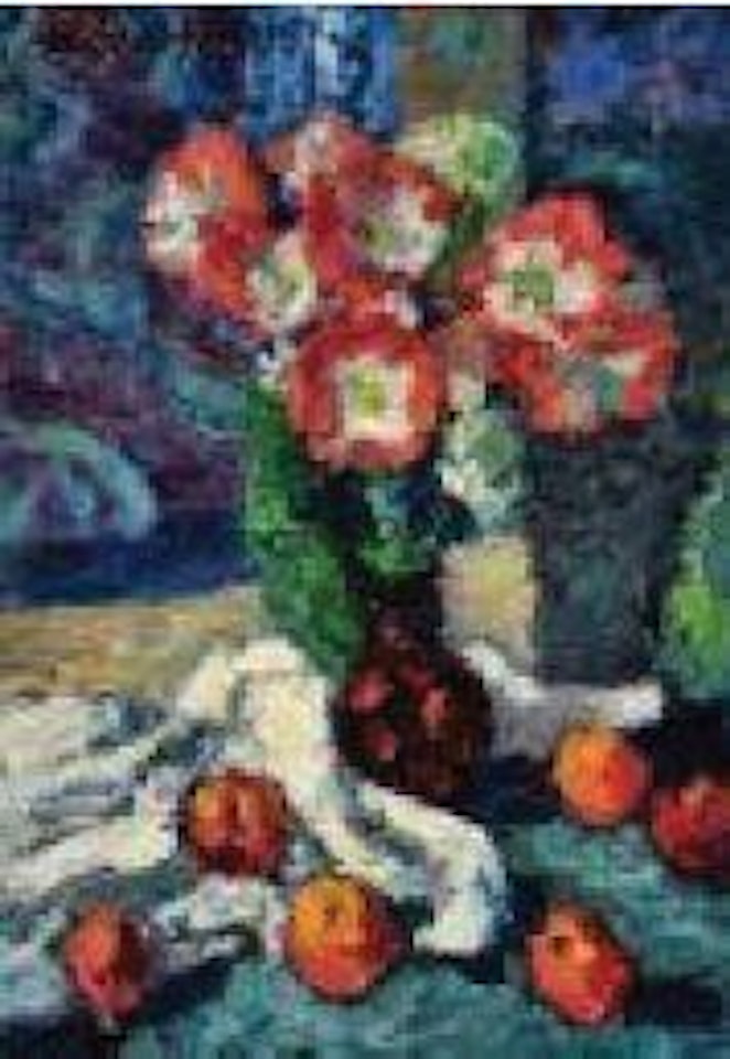 Stillleben mit Blumen und Obst by Karl Stark