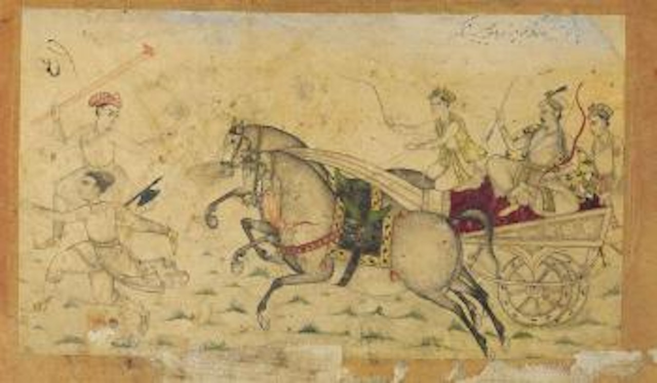 Ram Singh in a Chariot by Mughal School