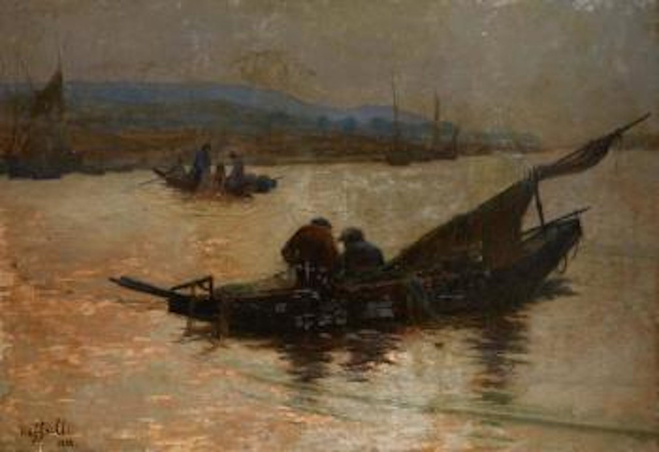 Les pêcheurs au clair de lune by Jean Francois Raffaelli