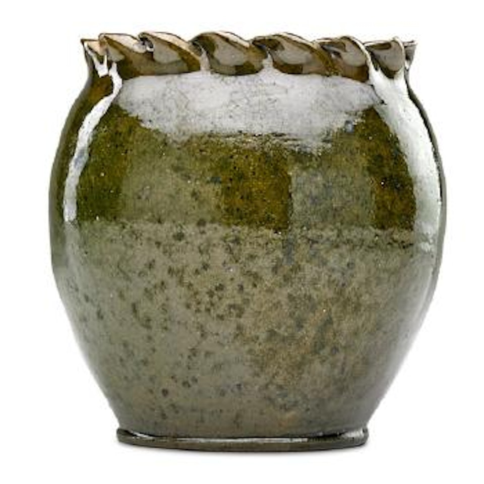 Vessel with folded rim by George E. Ohr