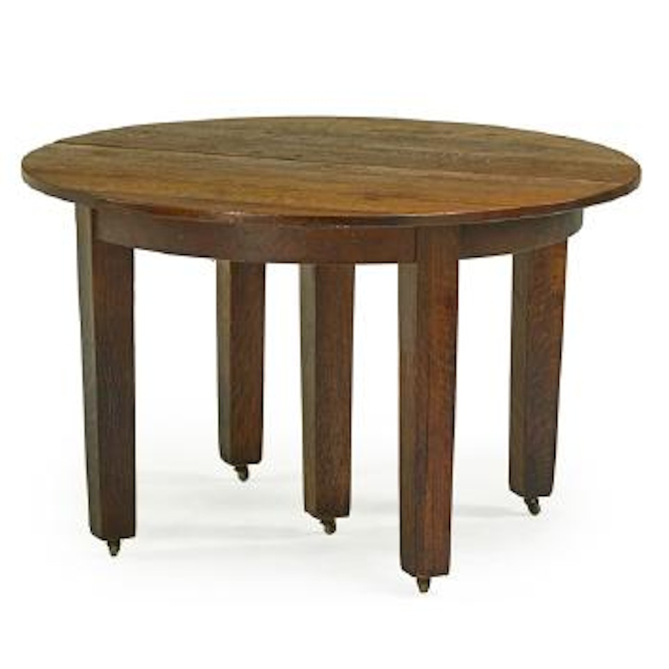 Five-leg Dining Table by Gustav Stickley