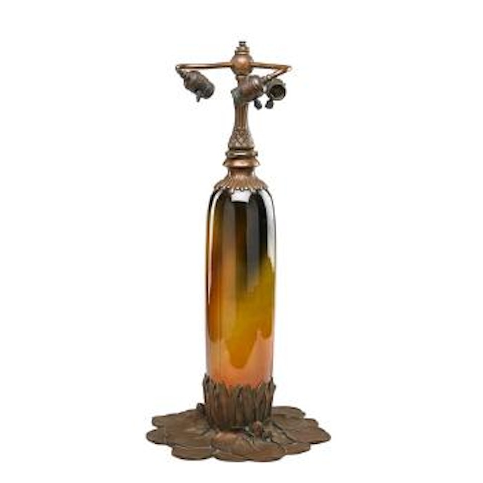 Vase With Lily Pad Lamp Base by Tiffany Studios