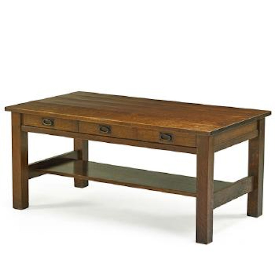 Three-drawer Library Table by Gustav Stickley