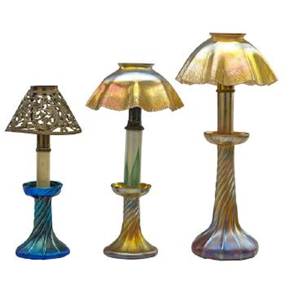 Candlestick lamps by Tiffany Studios