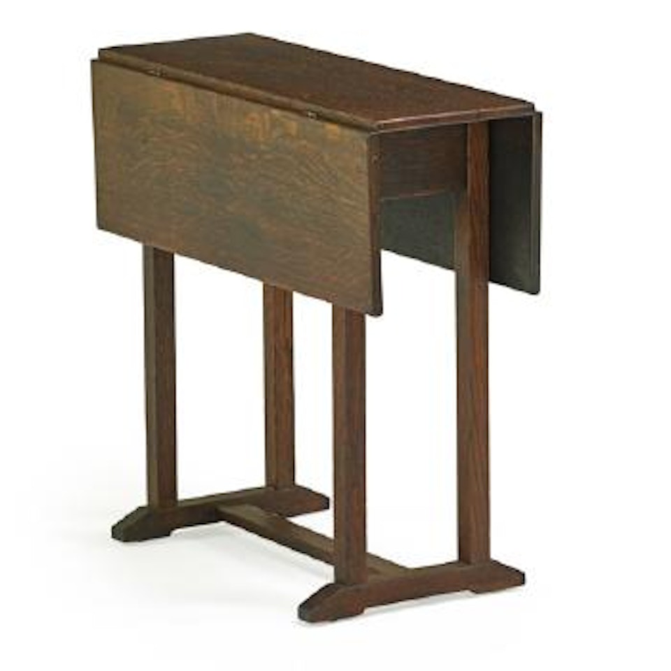 Shoe-foot Drop-leaf Table by Gustav Stickley