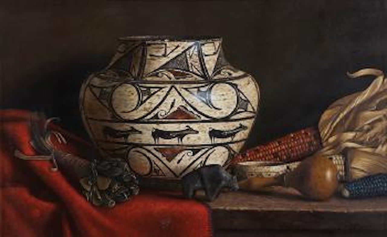 Three Deer And a Buffalo by William Acheff