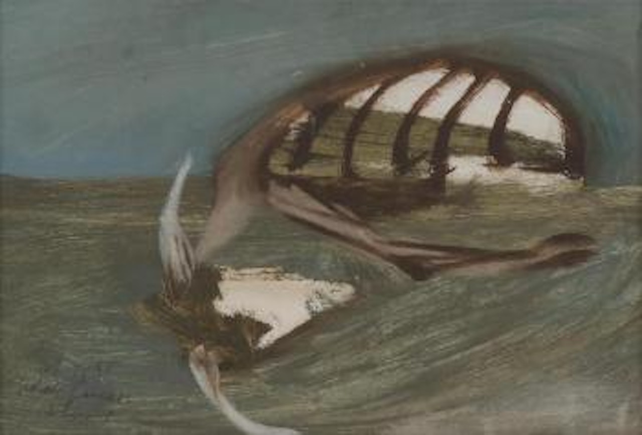 Carcass in swamp by Sidney Nolan