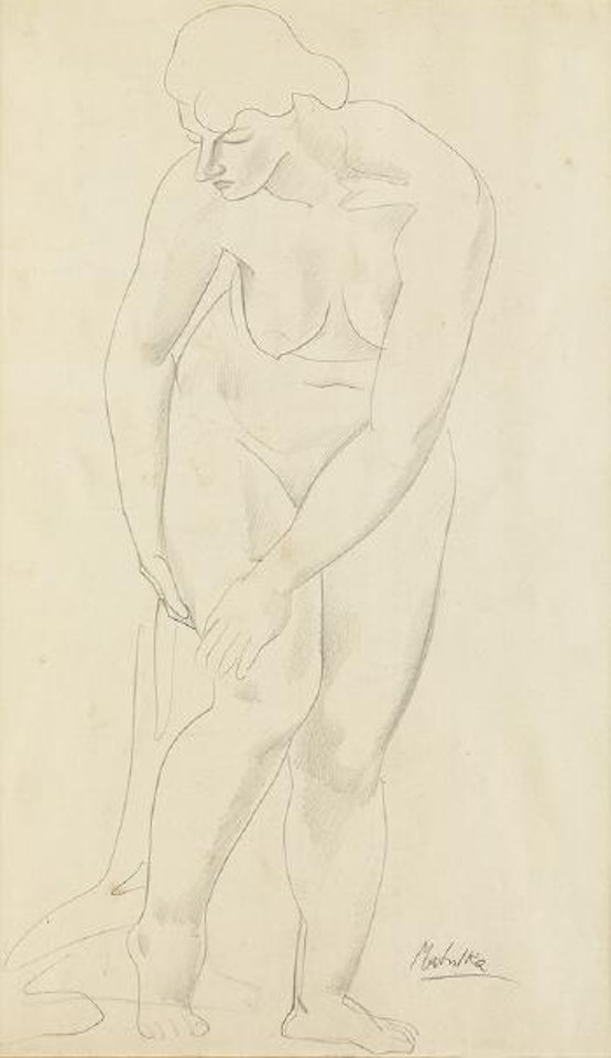 Standing female nude by Jan Matulka