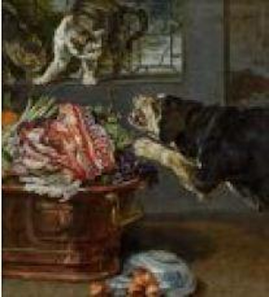 Hund und Katzen in der Speisekammer by Paul de Vos