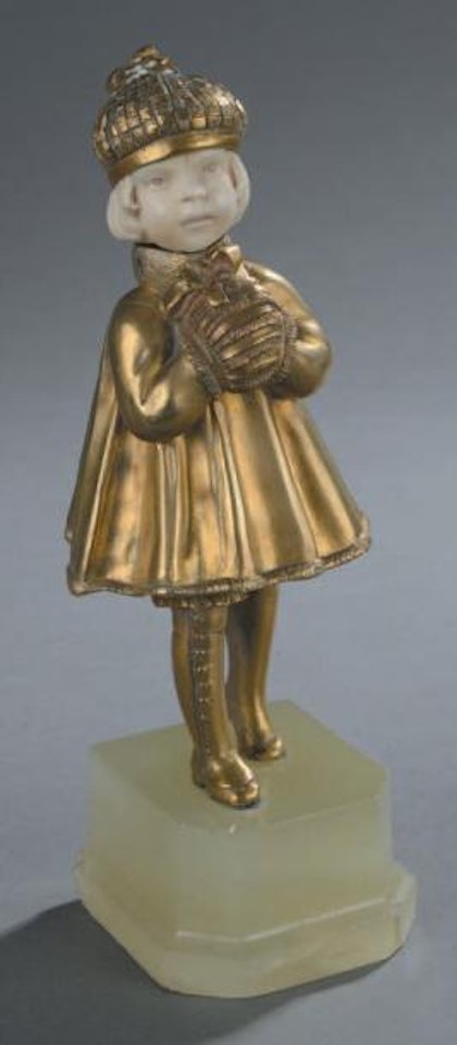 Petite fille au manchon by Demetre Chiparus