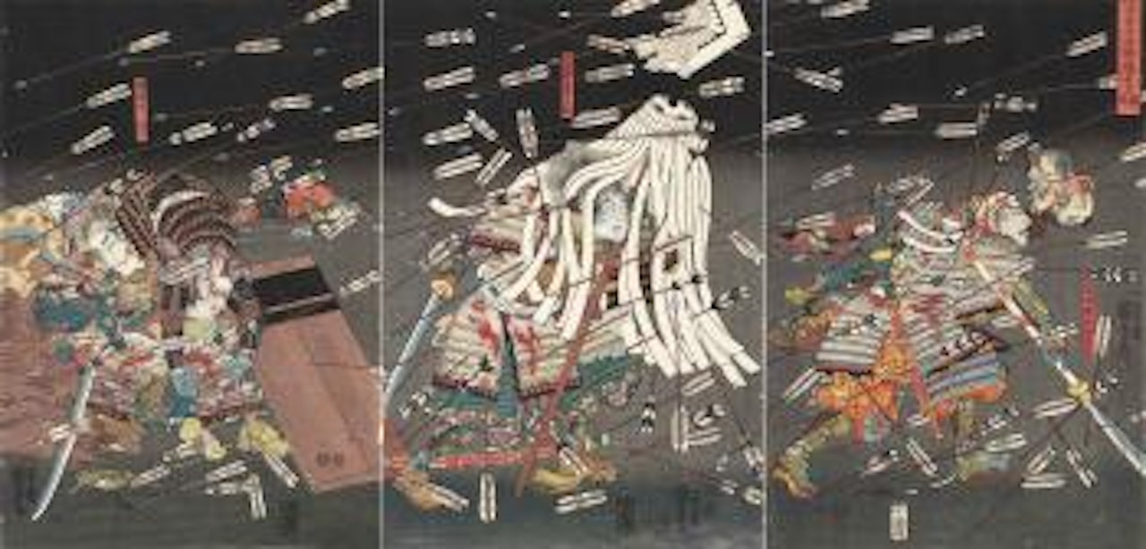 Nanke yushi Shijo-Nawate nite uchijini [The Last Stand of the Kusunoki Heroes at Shijo-Nawate] by Utagawa Kuniyoshi